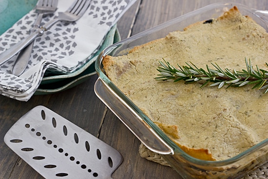 Mushroom and Kale Lasagna with Rosemary Cashew Sauce
