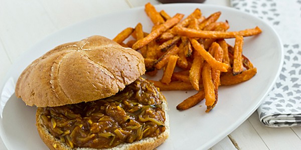 Bourbon Mango Pulled Summer Squash Sandwiches