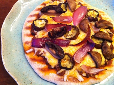 Grilled Roasted Vegetable Pizza with Tamarind & Garlic Sauce