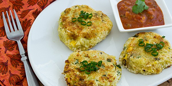 Vegan Pepper Jack Potato Corn Cakes