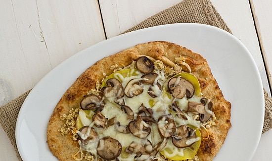 Wild Mushroom & Potato Pizza on plate Wild Mushroom & Potato Pizza on plate