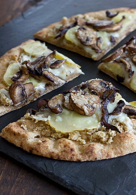 Wild Mushroom & Potato Pizza on Whole Grain Naan