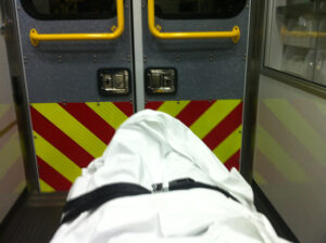 Inside the ambulance