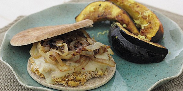 Chickpea Burger and Acorn Squash
