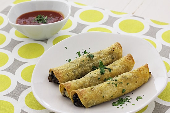 Baked Portabella Mushroom Taquitos