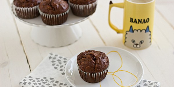 Dark Chocolate Banana Breakfast Muffins