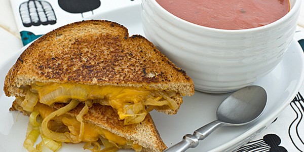Drunken Grilled Cheese Sandwich with Soup