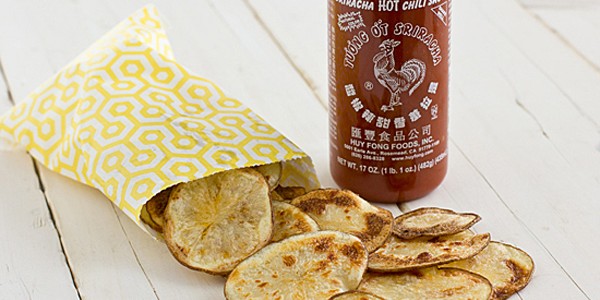 Baked Sriracha Potato Chips