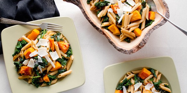 Penne with Butternut Squash & Kale Feature