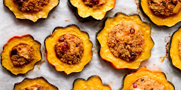Quinoa-Stuffed Acorn Squash Rings
