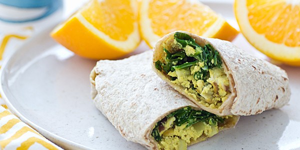 Freezer-Friendly Greens & Tofu Scramble Wraps Recipe
