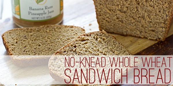 Super Easy No-Knead Whole Wheat Sandwich Bread
