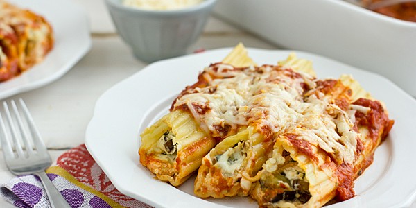 Make-Ahead Cheese & Roasted Vegetable Baked Manicotti Recipe
