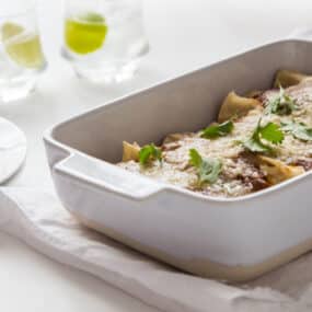 Sweet Potato and Tofu Enchiladas with Mole Sauce