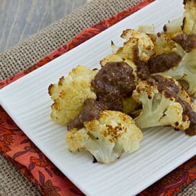 Roasted Cauliflower with Cashew Raisin Vinaigrette (Close)