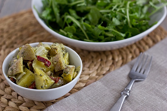 Pesto Potato Salad with Artichoke Hearts & Sun-Dried Tomatoes