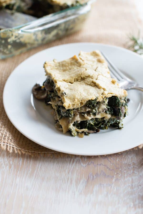 Creamy Mushroom and Kale Lasagna