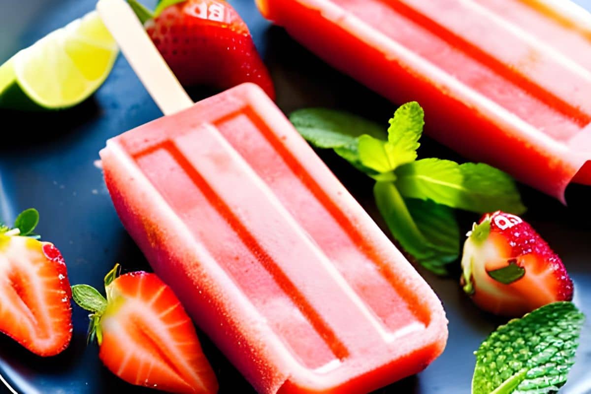 strawberry mojito popsicles