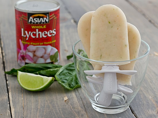 Basil-Infused Lychee Lime Pops