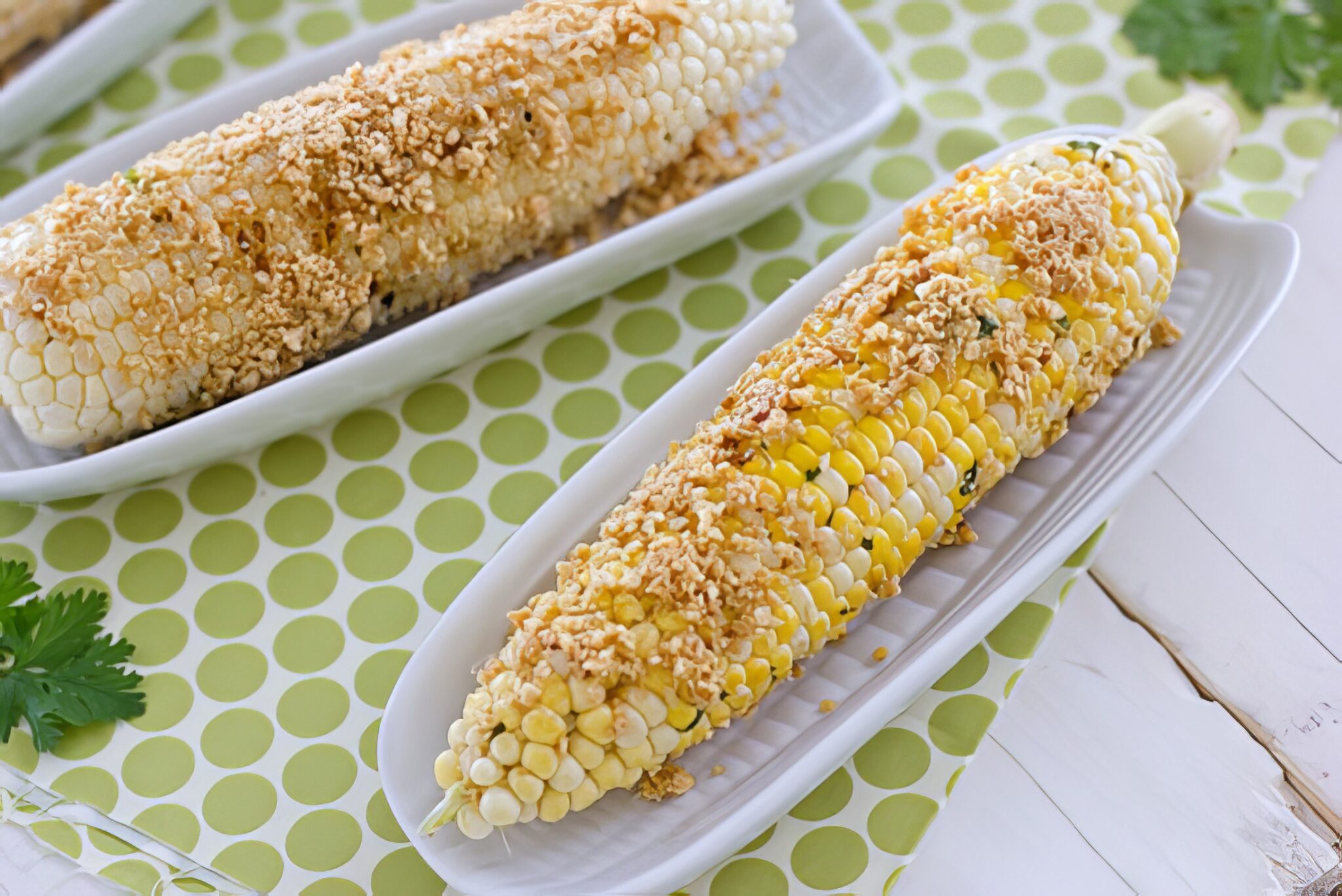 Thai Style Grilled Corn with Roasted Peanuts