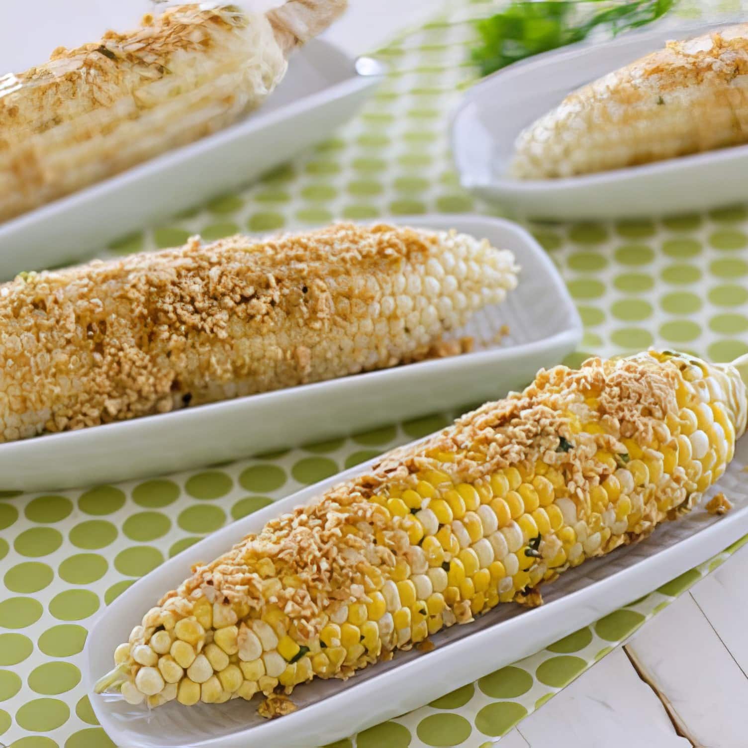 Thai Style Grilled Corn with Roasted Peanuts