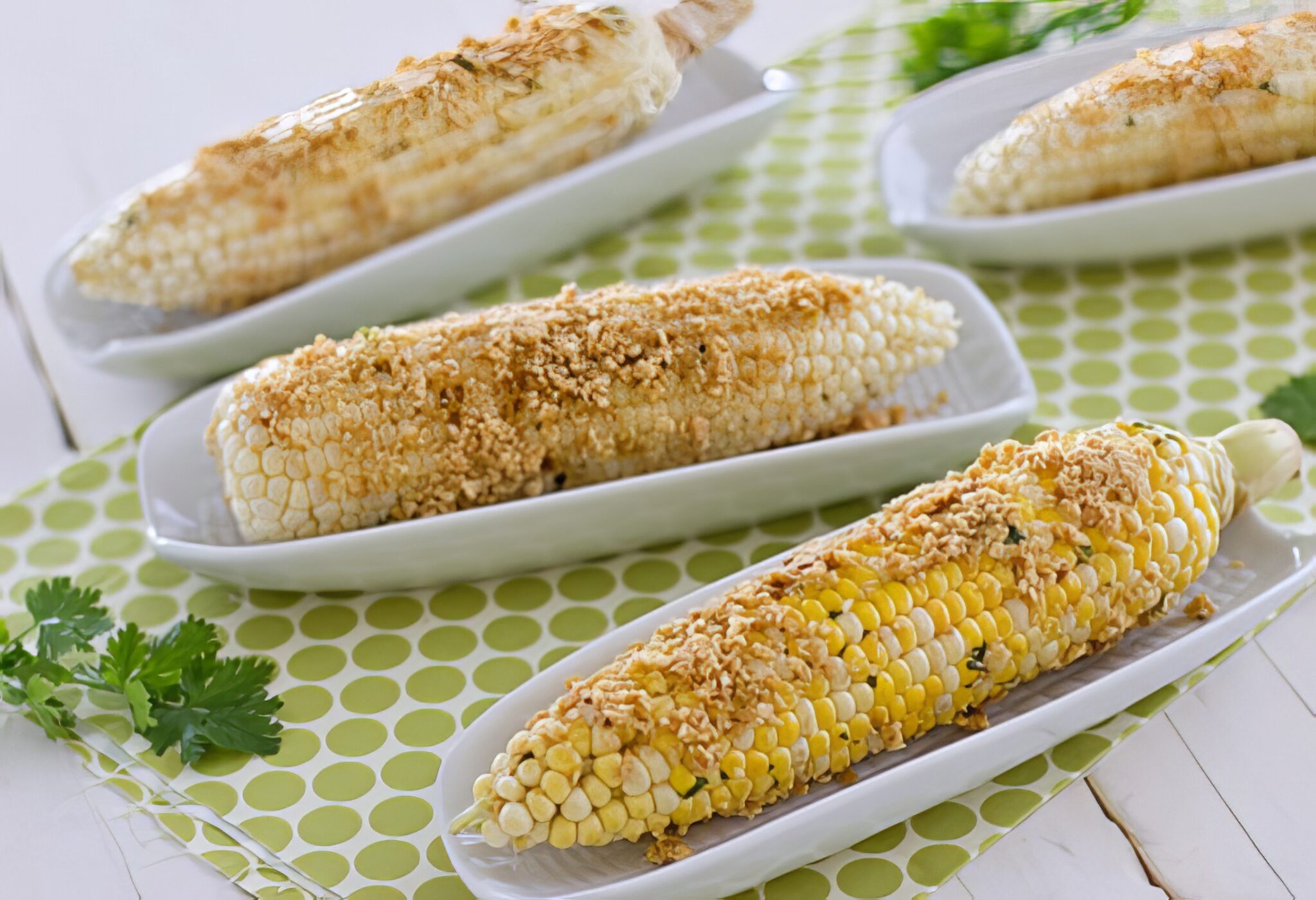 Thai Style Grilled Corn with Roasted Peanuts