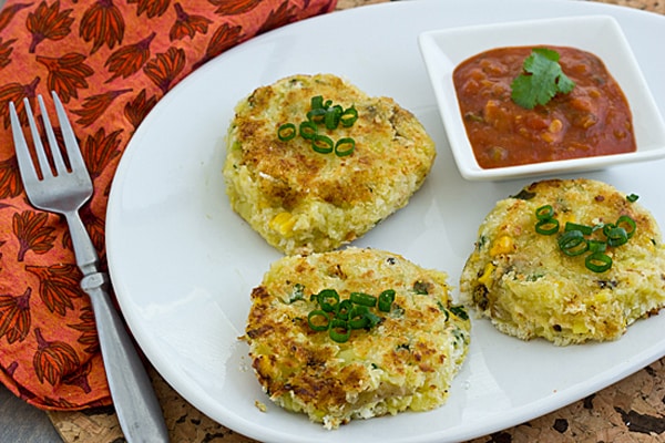 Vegan Pepper Jack Potato Corn Cakes