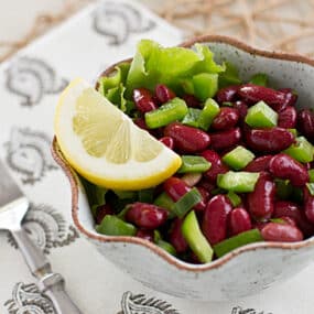 Mediterranean Kidney Bean Salad with Fork