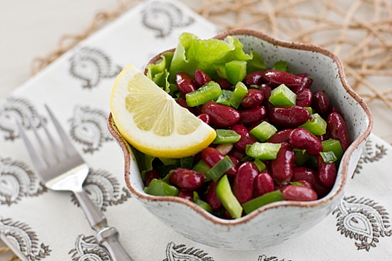 Mediterranean Kidney Bean Salad with Fork