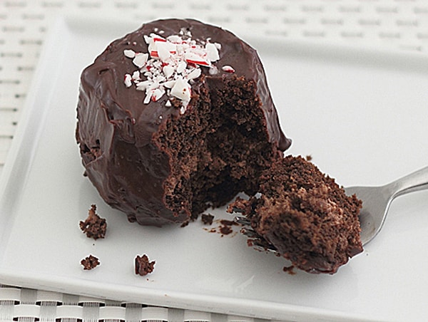 Peppermint Double Chocolate Ganache Cakes