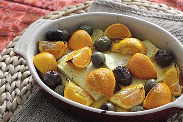 Roasted Tofu with Tangerines and Olives
