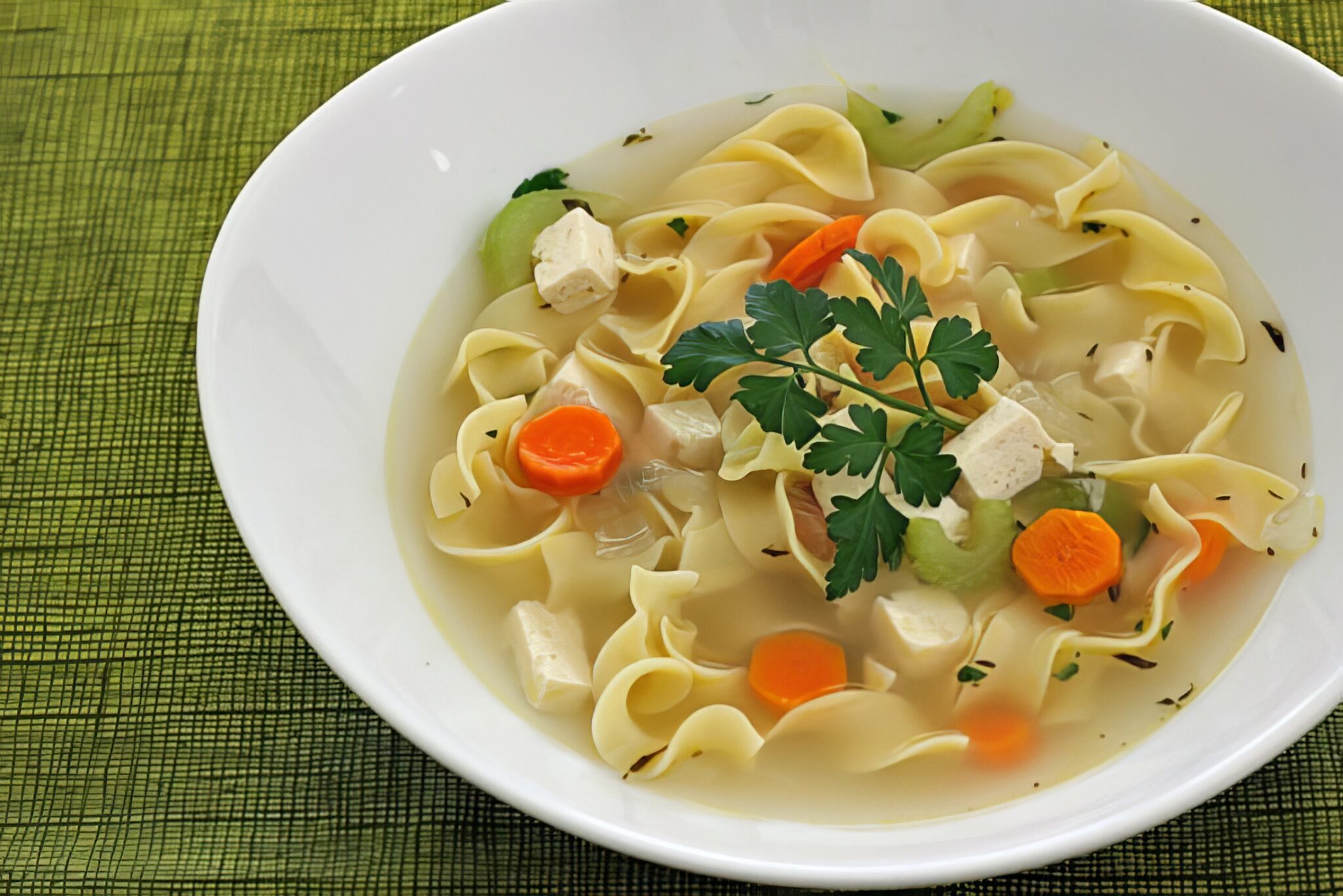 Vegan Chicken Noodle Soup - Connoisseurus Veg