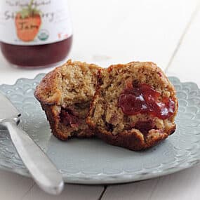 Banana Strawberry Oatmeal Muffins