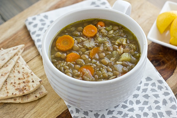 Middle Eastern Lentil & Rice Soup Recipe