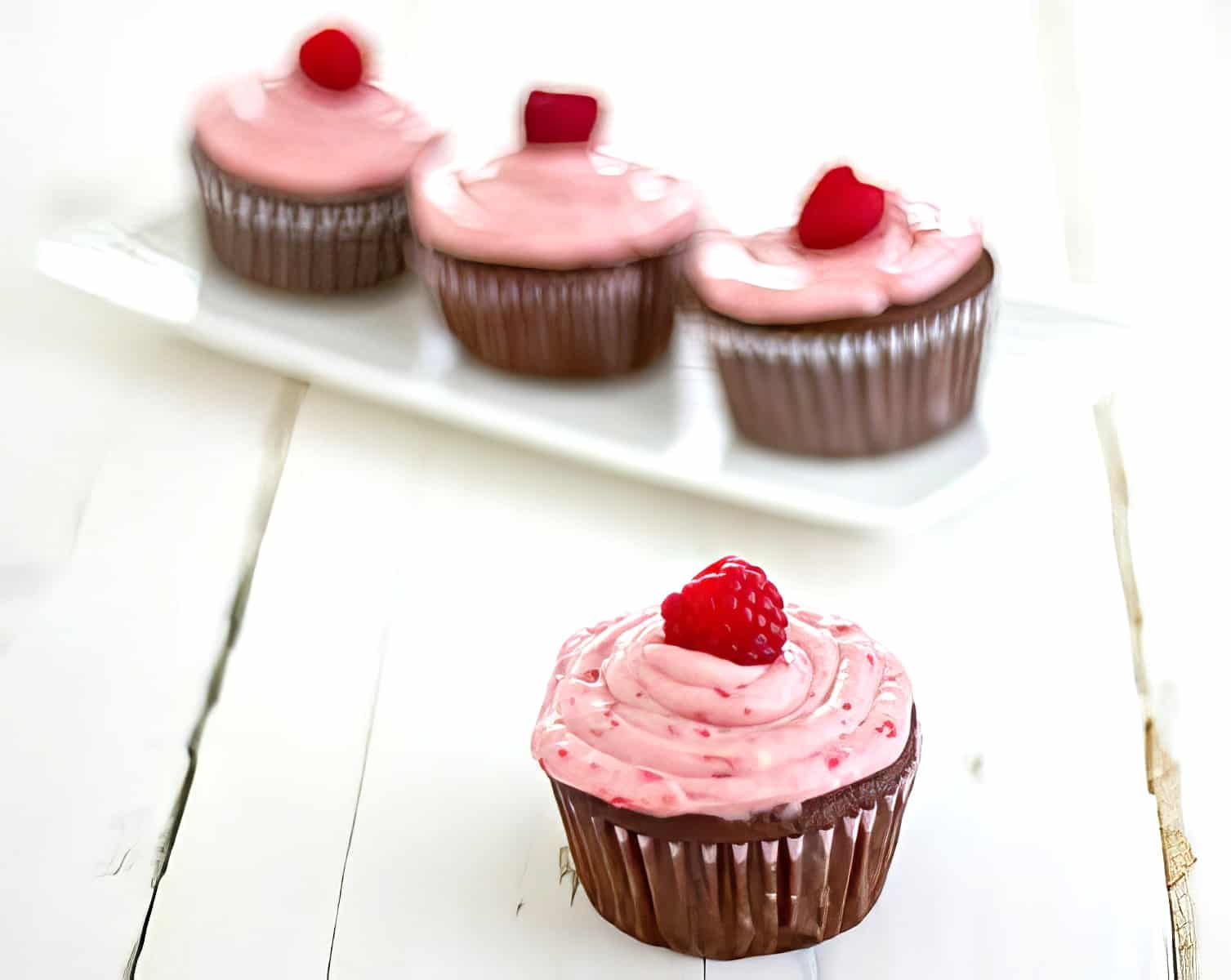 Chocolate Lambic Cupcakes with Raspberry Cream Cheese