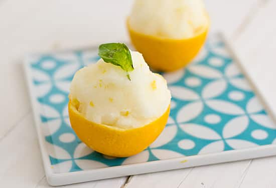 Meyer Lemon and Basil Sorbet