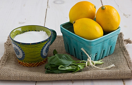 Meyer Lemon and Basil Sorbet Ingredients