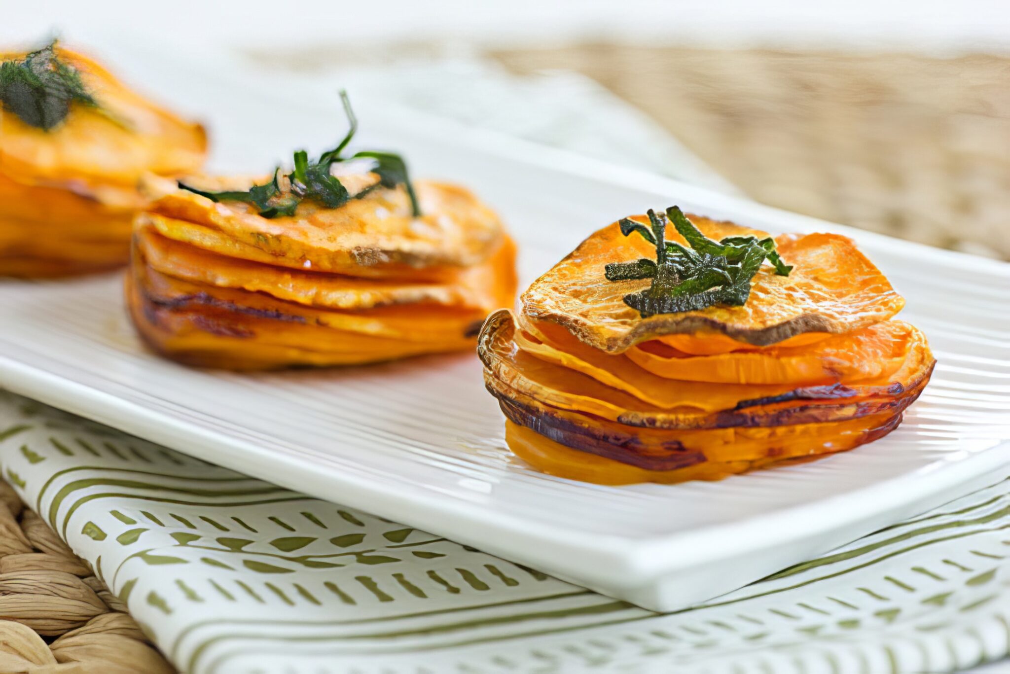 sweet potato stacks beings served