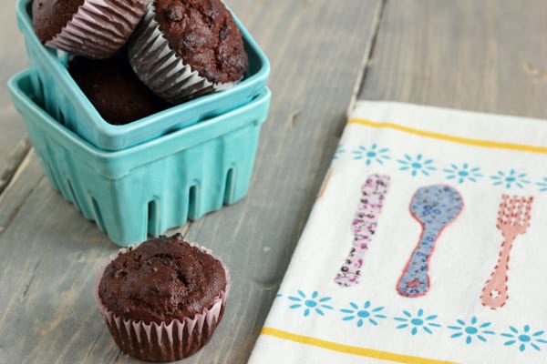 Whole Wheat Chocolate Cherry Muffins