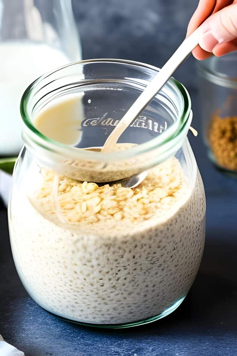 Mix overnight oats in a large jar