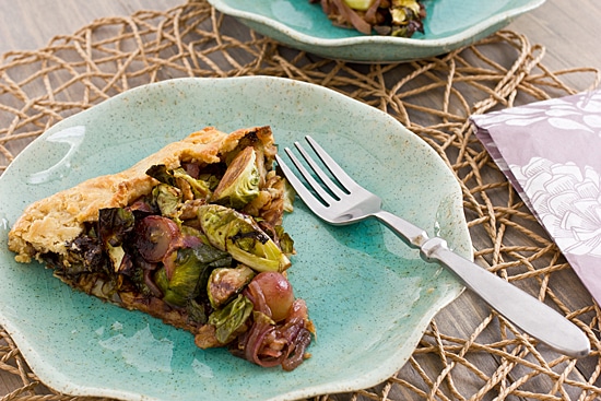 Brussels Sprout & Grape Galette Slice