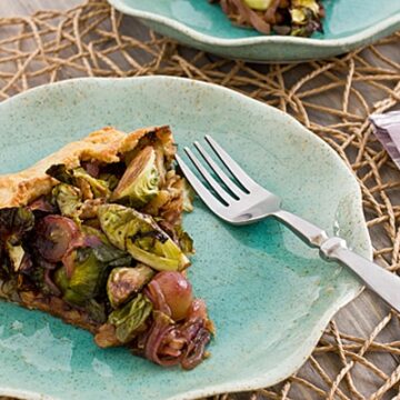 Brussels Sprout and Grape Galette Slice
