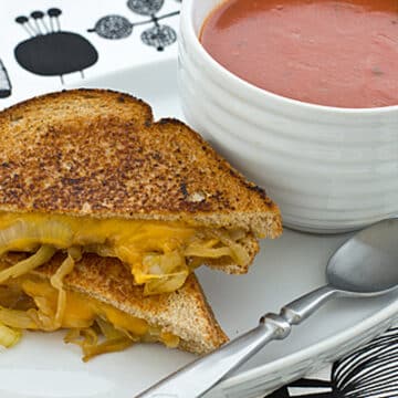 Drunken Grilled Cheese Sandwich with Soup