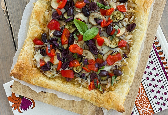 Caramelized Onion & Eggplant Puff Pastry Tart Recipe