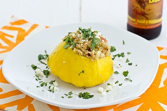 Stuffed Pattypan Squash with Quinoa & Fresh Corn Recipe