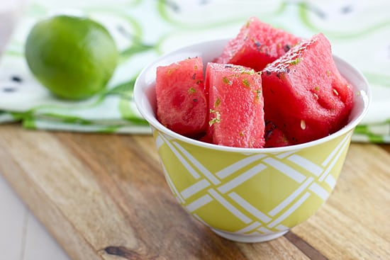Watermelon with Ginger Syrup & Lime Zest