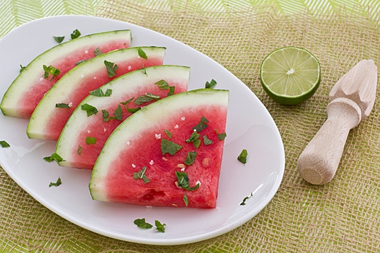 Watermelon with Mint & Lime Juice