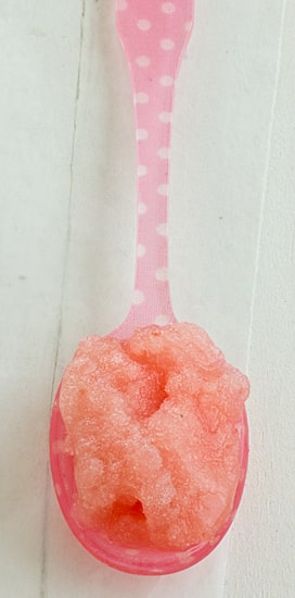 Ginger Watermelon Italian Ice on Spoon