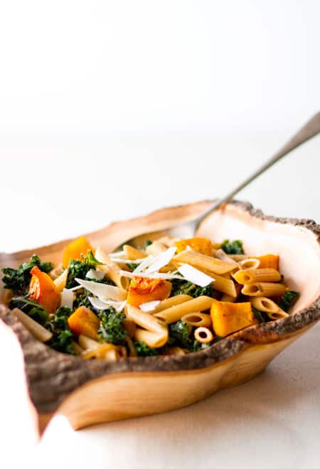 Penne with Butternut Squash & Kale