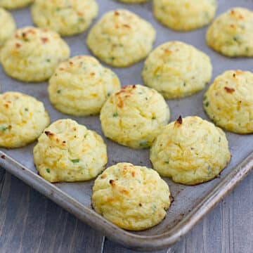 Trimmed-Down Cheddar & Chive Duchess Potatoes (made with cauliflower!)